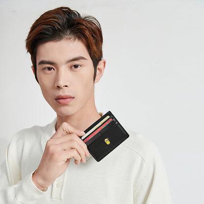 RA109 محفظة جلد مستوردة مناسبه لحمل الكروت والبطاقات ذات جودة عالية من رحالة - اسود