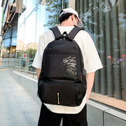 LION Casual Unisex Teenager Student Outdoor Waterproof Backpack, Black