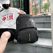 LION Casual Unisex Teenager Student Outdoor Waterproof Backpack, Black