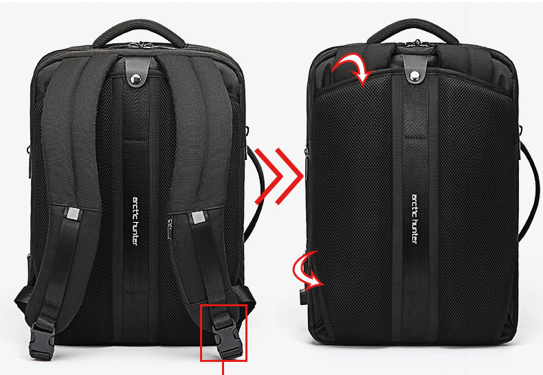 B00345 15.6-inch Business Travel Backpack Laptop Bag With USB Port - Black