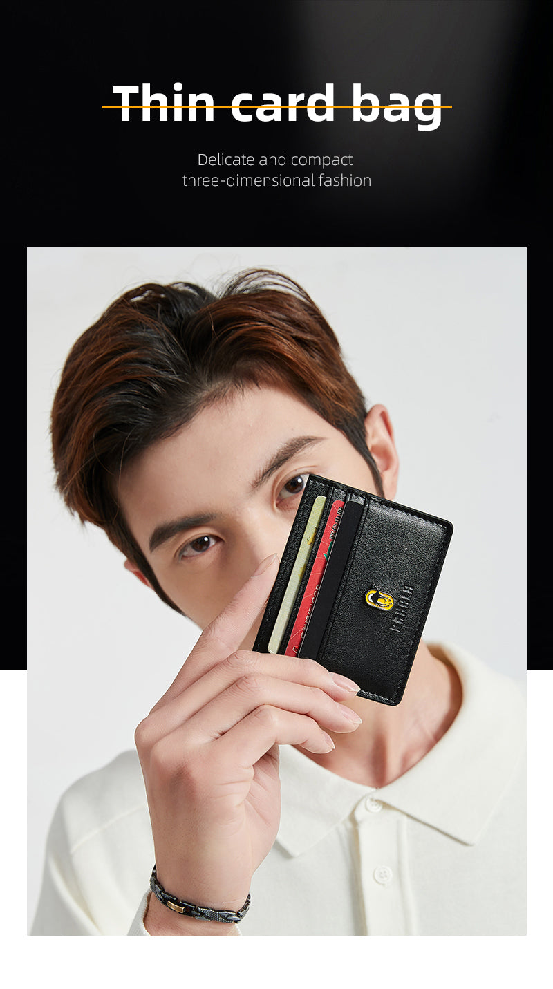 RA109 محفظة جلد مستوردة مناسبه لحمل الكروت والبطاقات ذات جودة عالية من رحالة - اسود