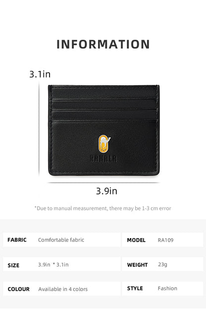 RA109 محفظة جلد مستوردة مناسبه لحمل الكروت والبطاقات ذات جودة عالية من رحالة - اسود