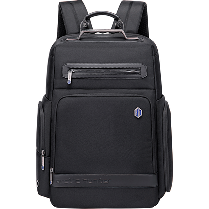 B00499 Waterproof High Quality 15-17inch Laptop Business USB Charging Backpack Bag, Black